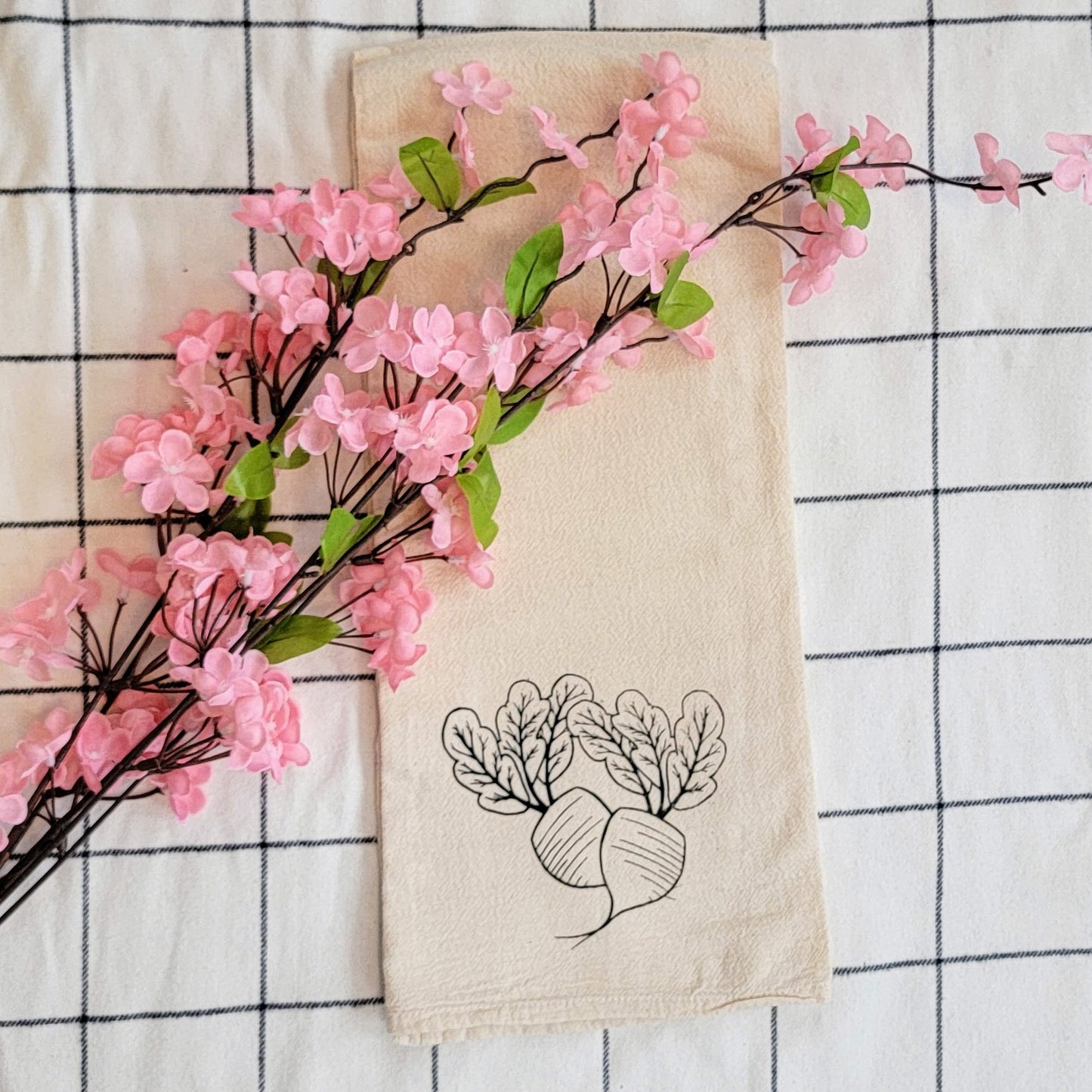 Beets Screen Printed Tea Towel - Landscape Folded Shot