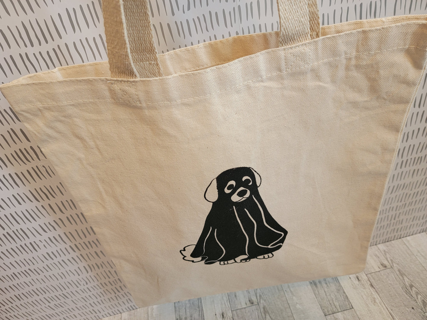 Ghost Puppy Canvas Tote Bag