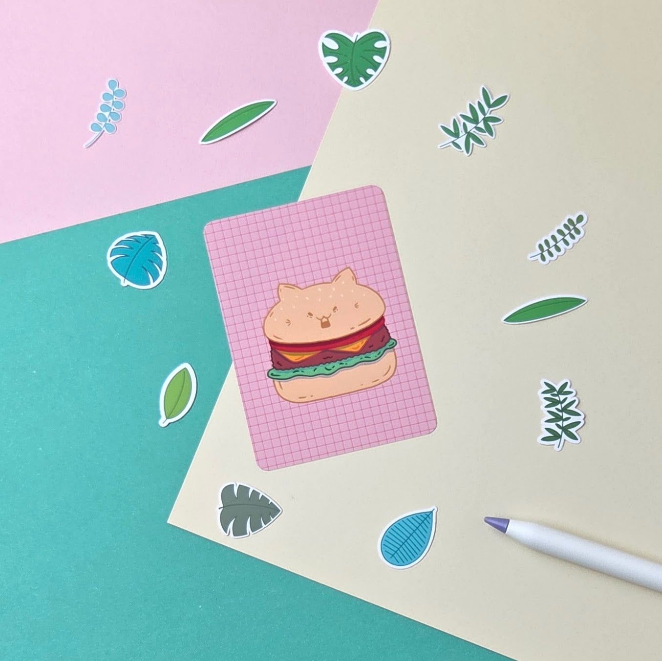 Cat Cheeseburger Art Print