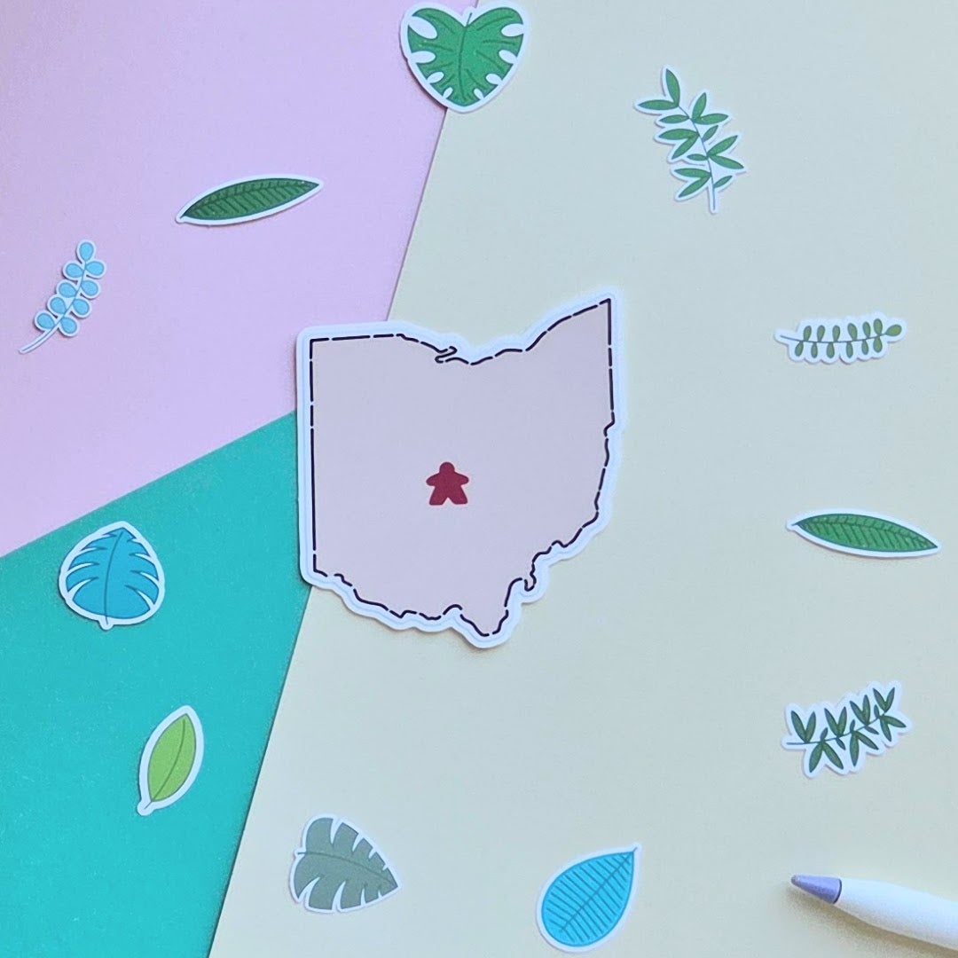Meeple Heart of Ohio Sticker