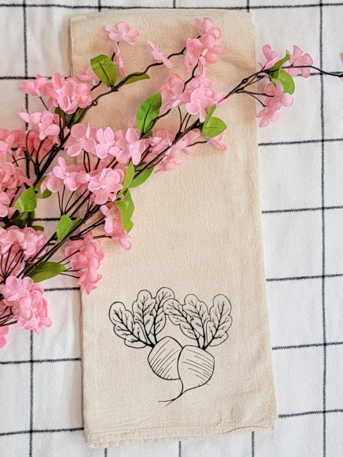 Beets Screen Printed Tea Towel - Folded Shot