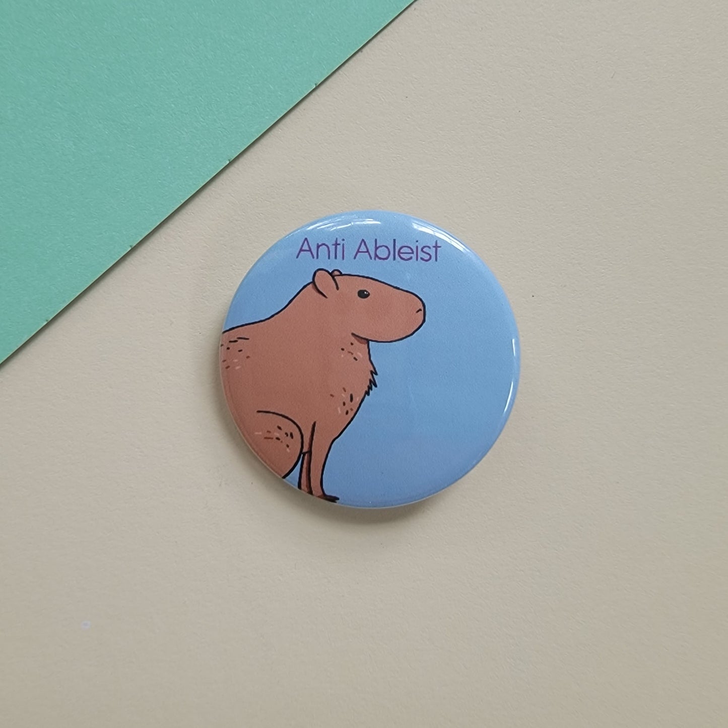 Anti Ableist Capybara 1.25 in Button