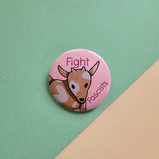 Fight Fascists Goat 1.25 in Button