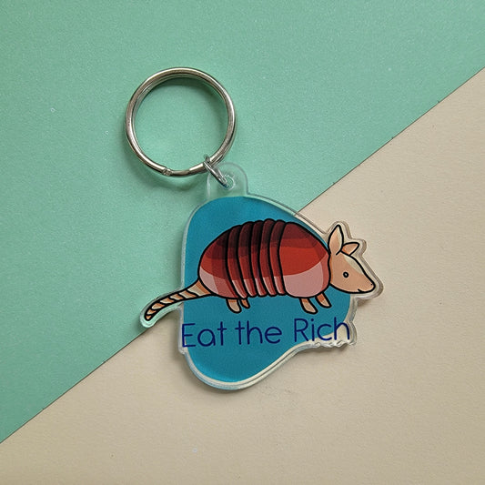 Eat the Rich Armadillo Keychain