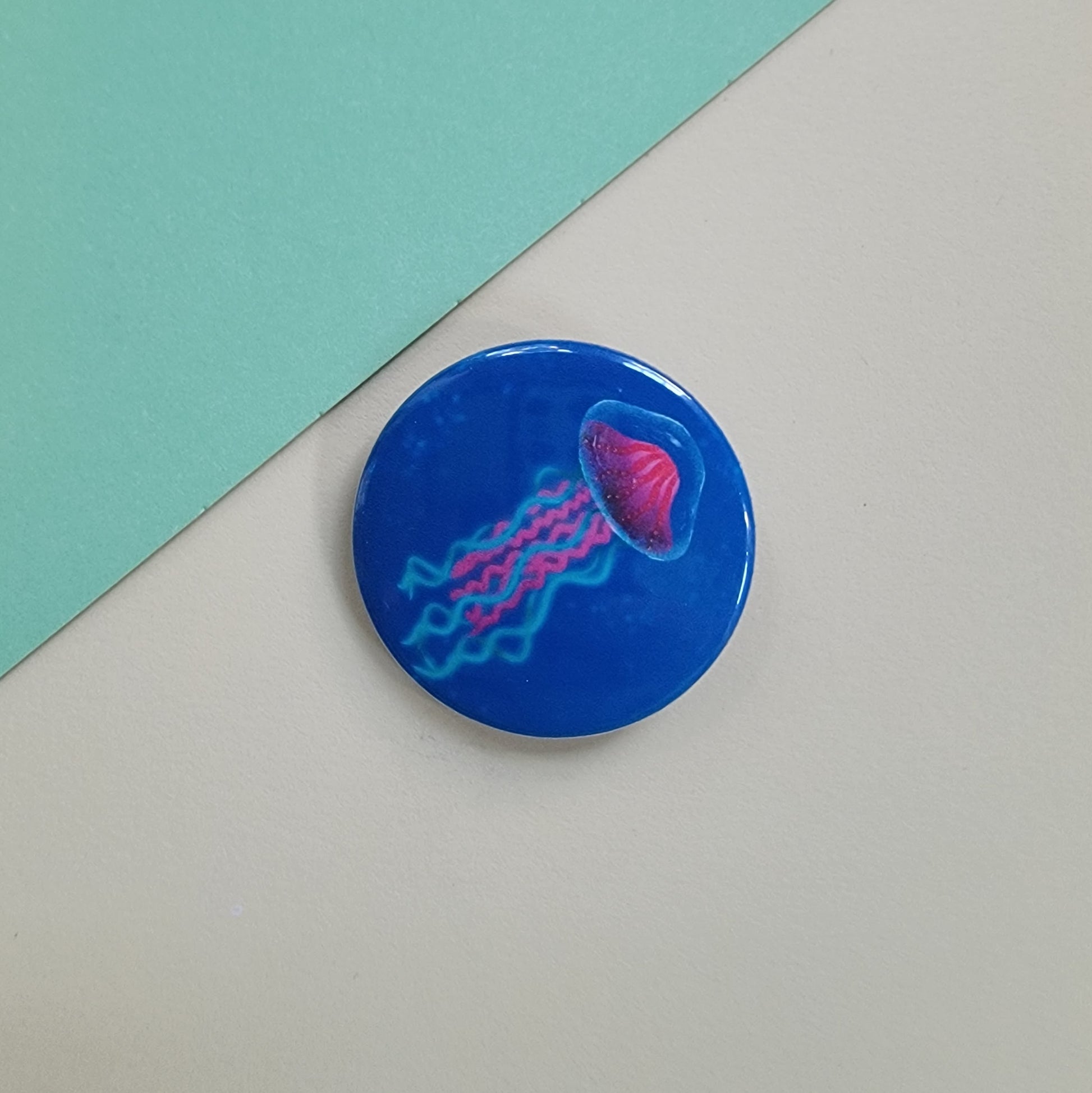 Blue Jellyfish 1.25 inch Button