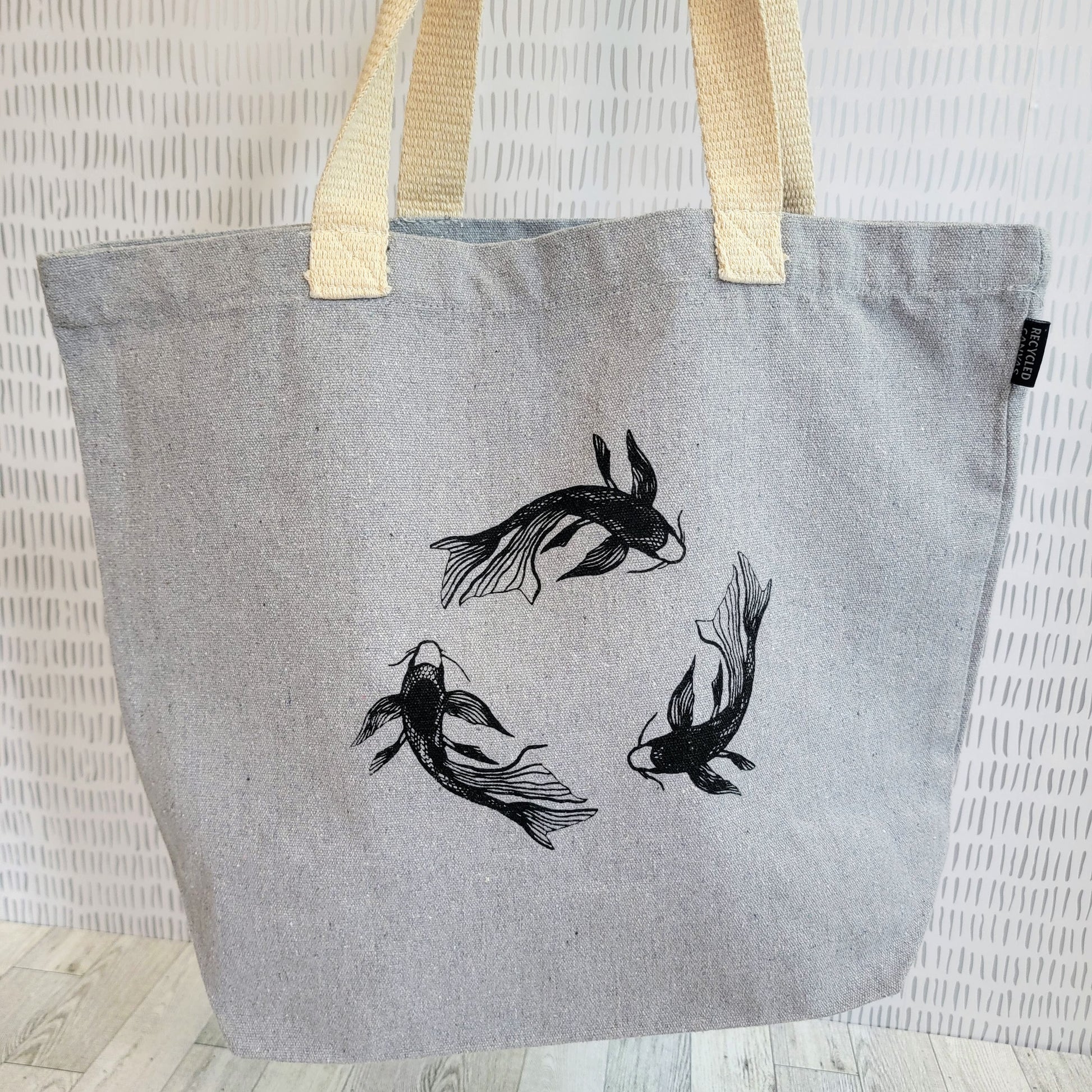 Koi Fish Recycle Canvas Tote Bag – BrumbamsCreations