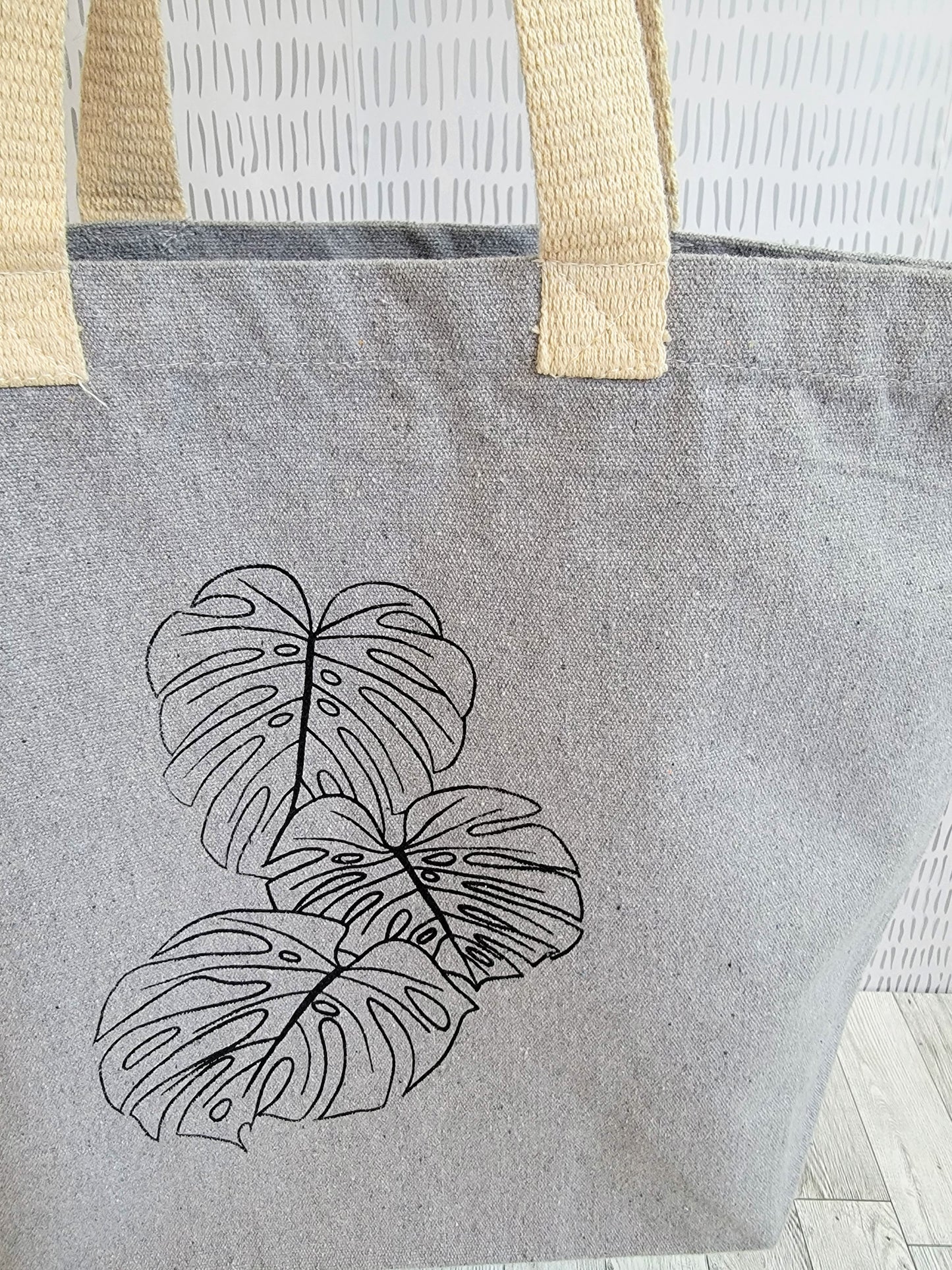 Monstera Recycled Canvas Tote Bag - Alternative Front Shot