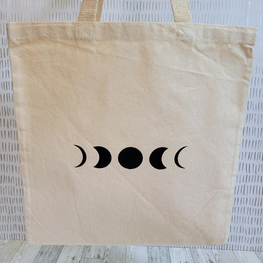 Moon Phases Canvas Tote Bag - Front Shot