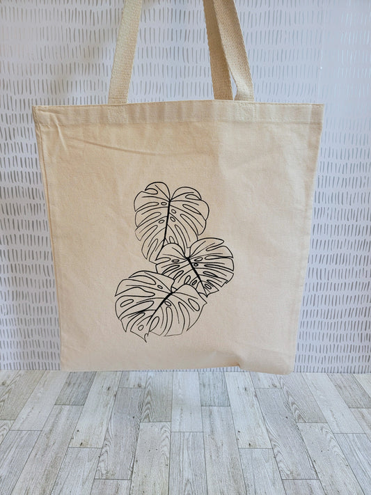 Monstera Canvas Tote Bag - Front Shot 
