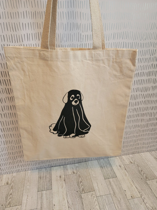 Ghost Puppy Canvas Tote Bag