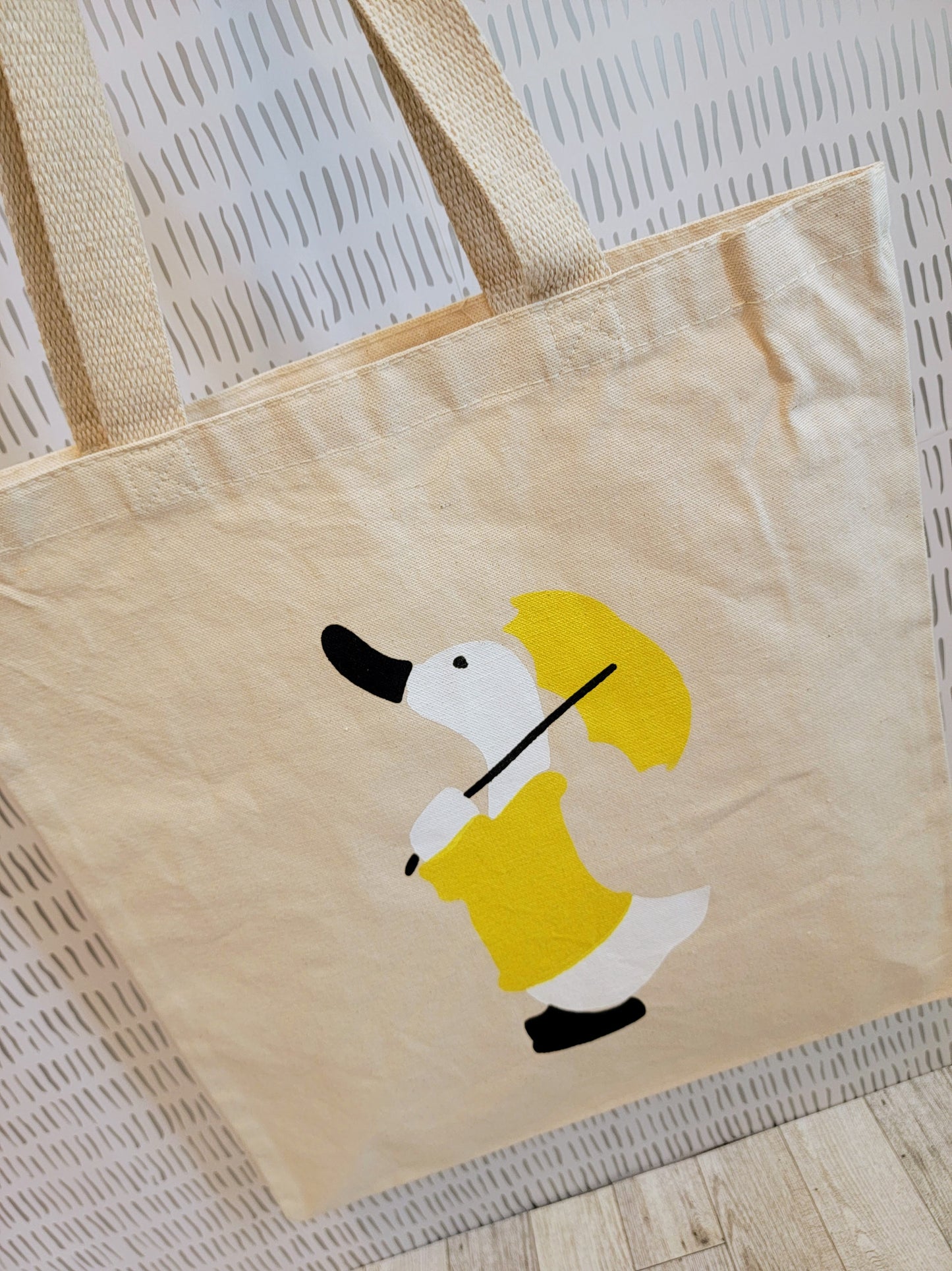 Rainy Day Duck Canvas Tote Bag