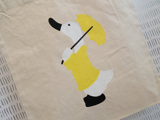 Rainy Day Duck Canvas Tote Bag
