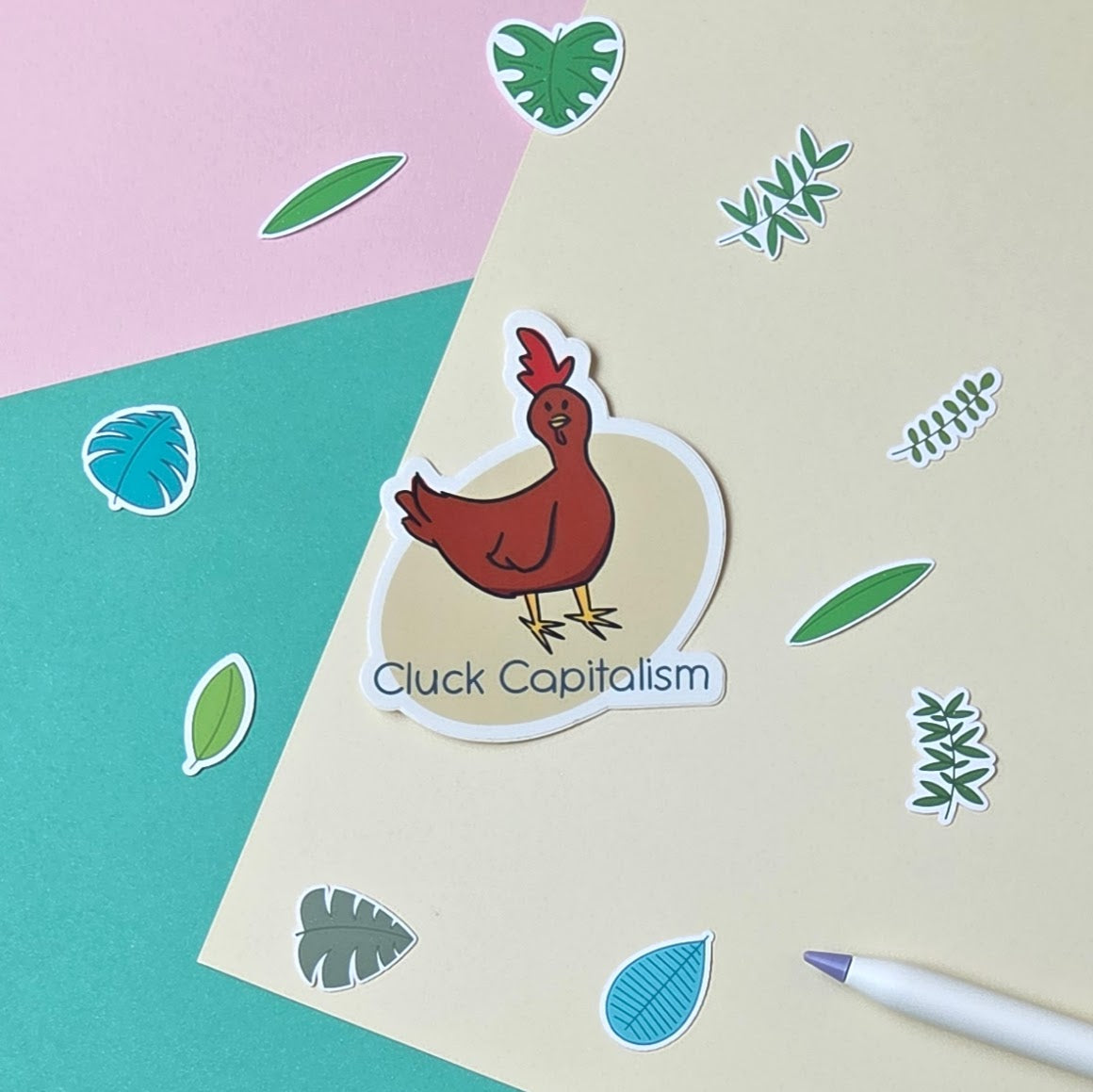 Cluck Capitalism Chicken Sticker