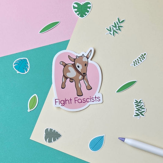 Fight Fascists Goat Sticker