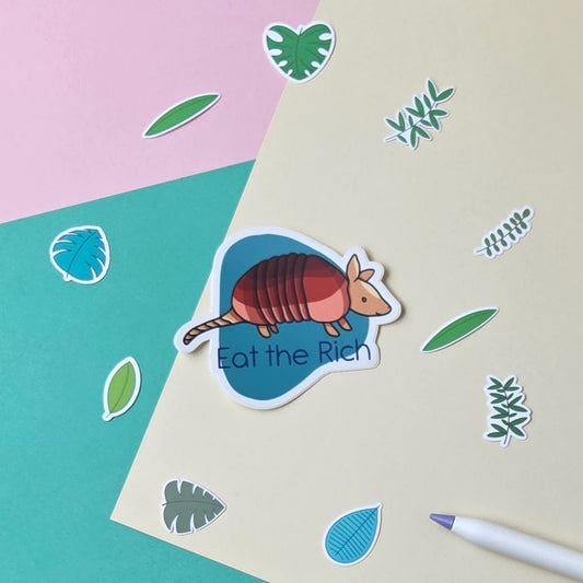 Eat the Rich Armadillo Sticker