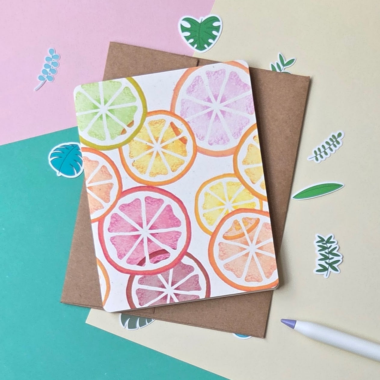 Citrus Slices Handmade Greeting Card