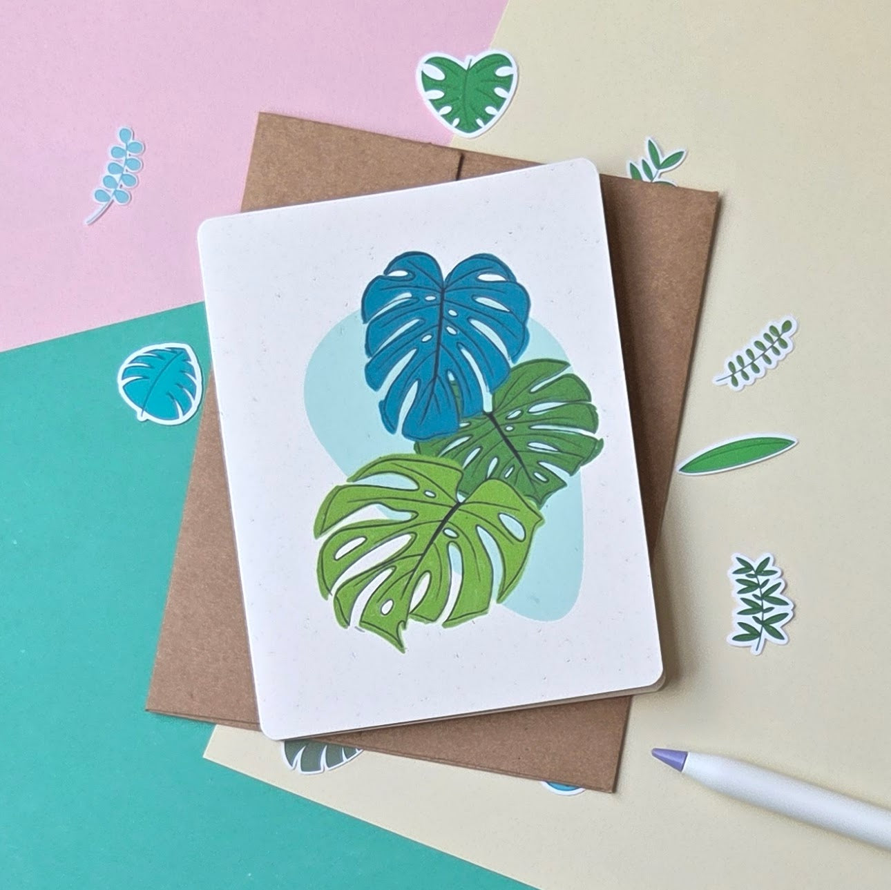 Monstera Handmade Greeting Card