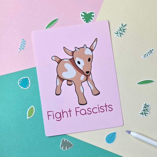 Fight Fascists Goat Art Print