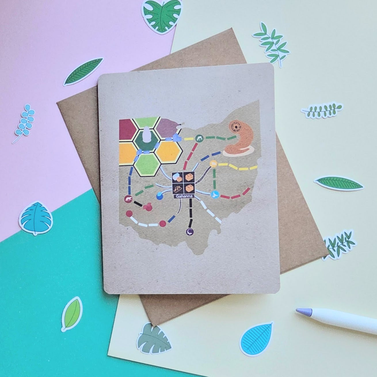 Gaming Map of Ohio Greeting Card