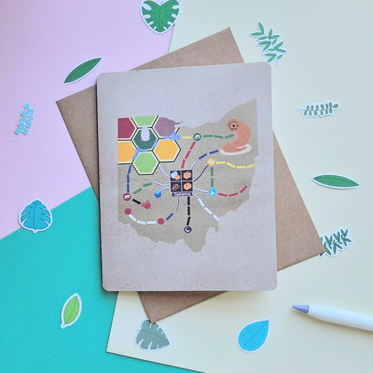 Gaming Map of Ohio Greeting Card