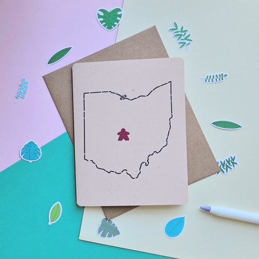 Meeple Heart of Ohio Greeting Card