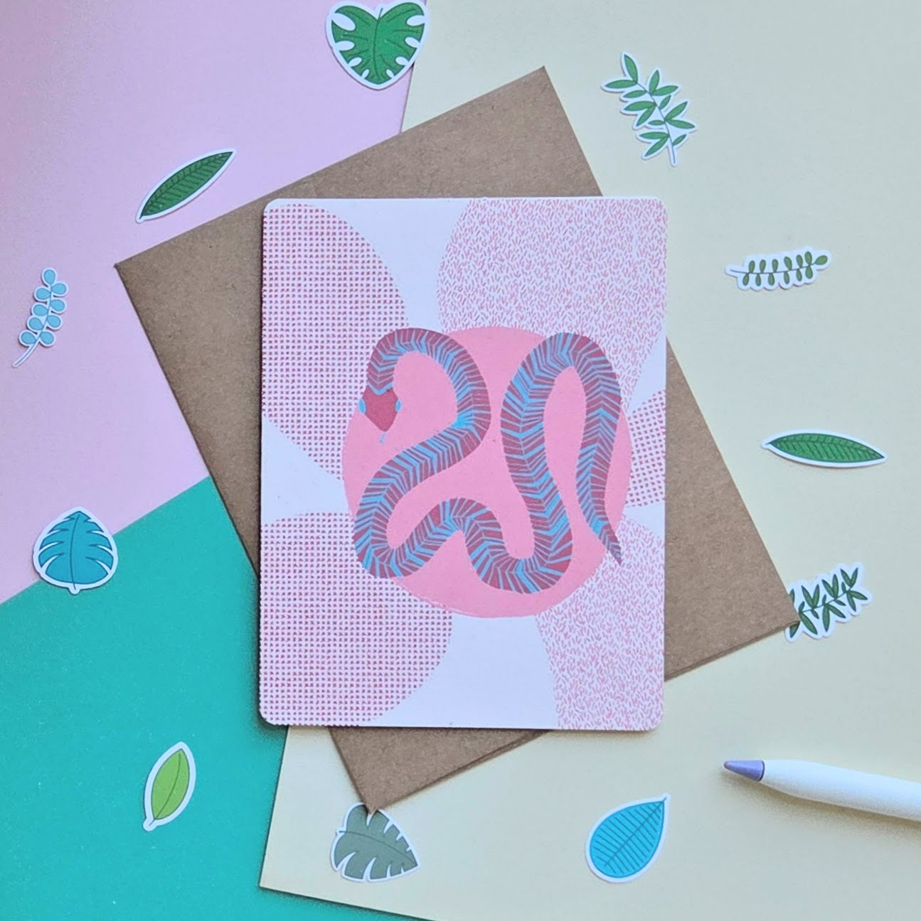Snake Handmade Greeting Card