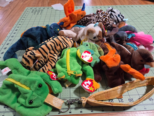 Upcycled Beanie Baby Zipper Pouch