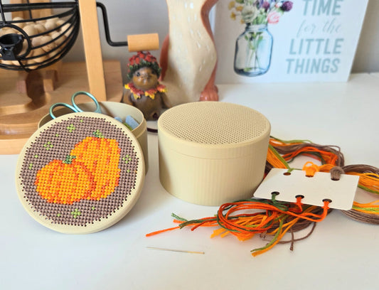Pumpkin Trinket Box Cross Stitch Kit