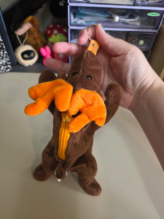 Upcycled Beanie Baby Zipper Pouch