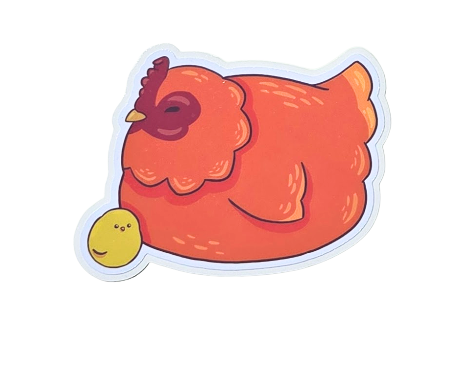 Hen and Chick Sticker