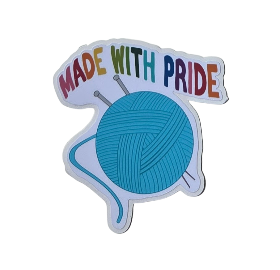 Made with Pride Knitting Sticker