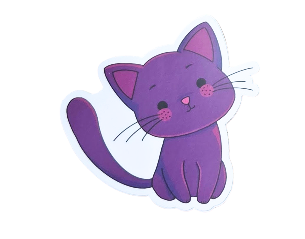 Purple Cat Sticker
