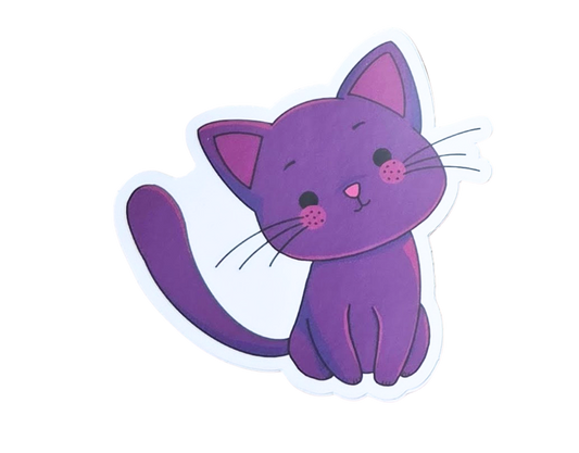 Purple Cat Sticker