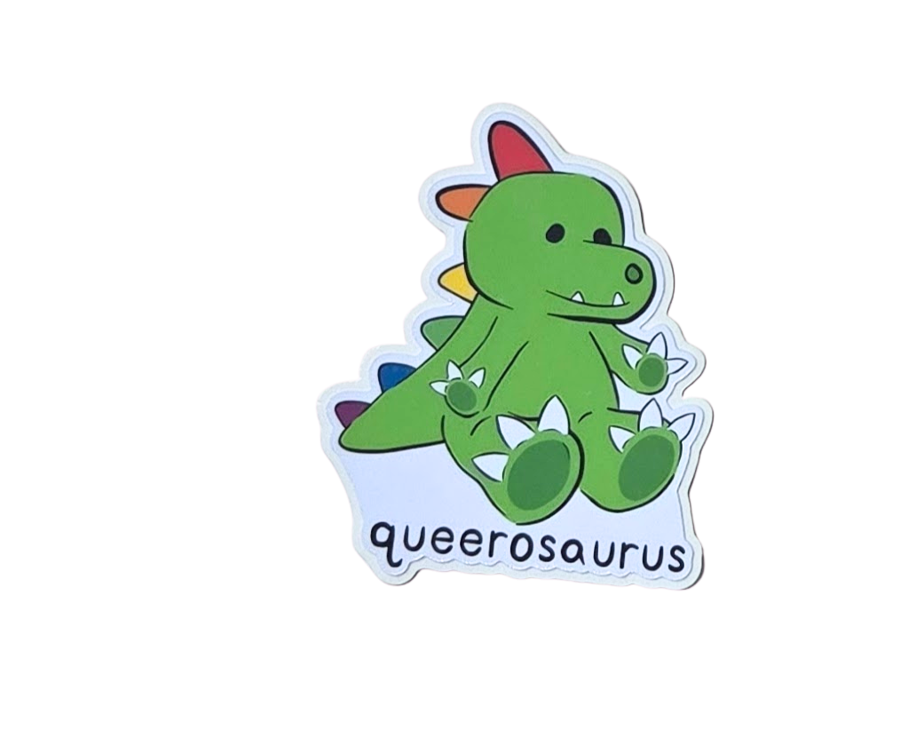 Queerosaurus with Title Sticker