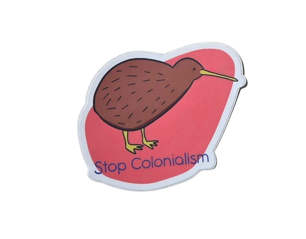 Stop Colonialism Kiwi Bird Sticker