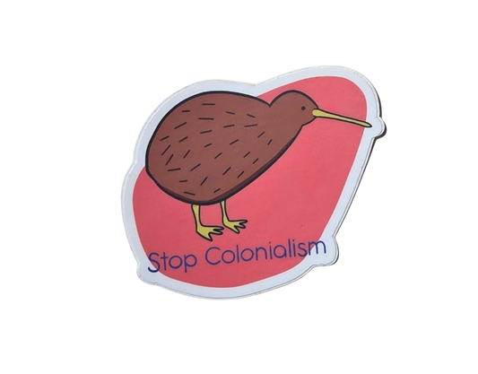 Stop Colonialism Kiwi Bird Sticker